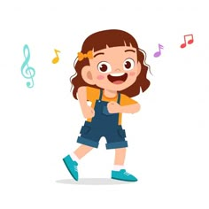 Garota garoto feliz feliz dança com músi... | Premium Vector #Freepik #vector #musica #pessoas #criancas #mulher Kids Cartoon Characters, Happy Music, Happy Cartoon, Kids Learning Activities, Cartoon Background, Art Drawings For Kids, Cartoon Images