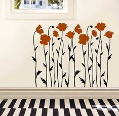 the wall decals are designed to look like flowers