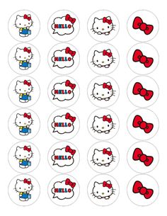 hello kitty cupcake toppers with bows