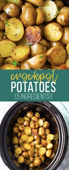 potatoes in an instant pressure cooker with text overlay