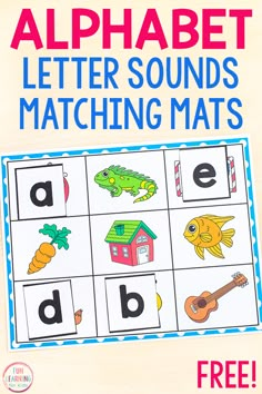 an alphabet letter sounds matching mats with pictures