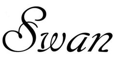 the word swan written in black ink