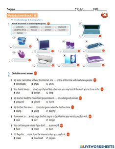 the worksheet is filled with information about computers