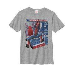 Happy called and he needs you and the Marvel Spider-Man Homecoming Hero Heather Gray T-Shirt to help! Spider-Man swings across this cool gray Spider-Man tee that reads "Spider-Man Neighborhood Hero" in red, blue, and white across the front. Size: L.  Gender: male.  Age Group: adult.  Pattern: graphic. Spider Man Homecoming, Marvel Kids, Kids Clothes Boys, Boy Tees, Slim Fit Shorts, Marvel Spiderman, Slim Fit Men, Boys Shirts, Classic Shirt