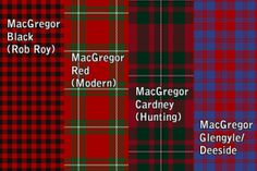 the tartans are all different colors and patterns