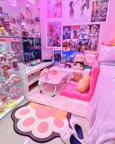 It’s a cute pink room shown for inspiration, that way they can make their dream room come true 🥰🌸 Kawaii Bedroom, Otaku Room, Cute Rooms, Cute Bedroom Ideas, Anime Room