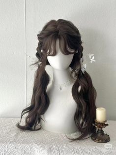 #hair #wig #wigs #looks #pretty #hairstyles #accessories Hairstyles For Long Hair Mannequin, Hair Claim, Hairstyles Accessories, Hairstyle Aesthetic, Kpop Hair, Curly Hair Styles Easy, Stylish Hair