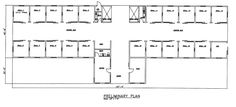 the floor plan for an office building, with two floors and one room on each side