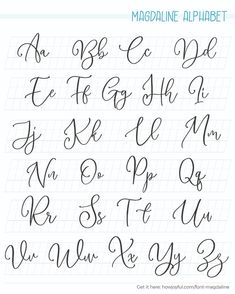 the handwriting practice sheet with cursive letters