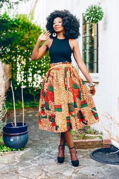 A statement African print skirt in a bold and vibrant contemporary butterfly print. A skirt for all seasons! It has loops for a belt to give it a chic touch. It is full lined, gathered and full with side pockets. Dress up with a tee, vest or shirt to suit the occasion. In winter wear with a polo neck and your favourite boots. 100% cotton. Hand made in Ghana. Please provide your waist size at checkout to ensure a good fit. Length - 32"/33" appx. HAVE YOU CHECKED YOUR MEASUREMENTS AGANST THE SIZE Afro Boho Fashion, Textures Fabric, African Print Skirt, Skirt With Belt, Maxi Skirt Dress, Favorite Boots, Polo Neck, Print Skirt, Butterfly Print