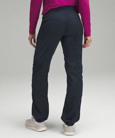 Easy, comfortable, and never clingy, these pants are in our after-practice hall of fame. Designed for Casual. Classic fit is an easy fit that floats away from your body:31.5" inseam, intended to sit below the ankle for heights of 5'5"-5'8". Waistband drawcord helps you customize the fit. Hand pockets with hidden pocket for small items. Hem drawcords let you adjust your look. Tennis Shop, Lightweight Pants, Lululemon Women, Womens Sweatpants, Dance Studio, Leggings Shop, Personal Shopping, Workout Pants, Lululemon Athletica