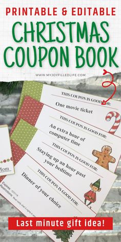 printable christmas coupon book for the last minute gift idea