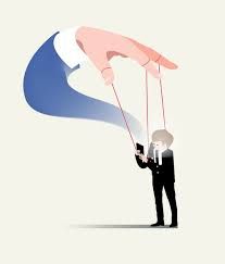 a man is holding onto a kite that looks like a hand with a parachute attached to it