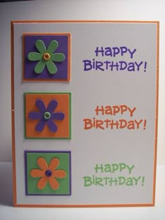 a happy birthday card with flowers on it