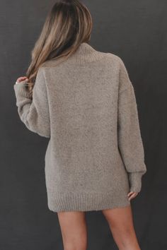 Taupe v-neck slouchy soft knit sweater Material is Acrylic Hang to dry Model is 5'7 wearing a medium Small Medium Large  Length  28" 29" 30" Bust 22" 23" 24" Mohair Knit Sweater, Wedding Guest Romper, Mohair Sweater Knit, Slouchy Knit Sweater, Party Bottoms, Mohair Knit, Amazing Lace, Denim Romper, Sweater Material