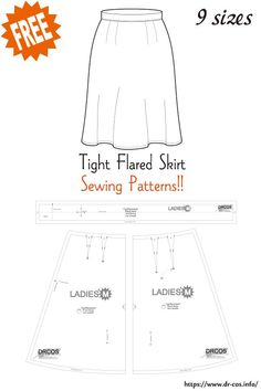 the sewing pattern is shown for this skirt