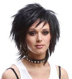 80s Black Unisex Wig - 306950 | trendyhalloween.com Hair Doos, Choppy Haircuts, Shaggy Haircuts, Sassy Hair, Joan Jett, Haircut And Color