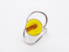 Round Mexican honey amber ring in sterling silver / silver | Etsy Yellow Adjustable Open Ring Jewelry, Adjustable Yellow Open Ring Jewelry, Modern Yellow Ring Jewelry, Adjustable Yellow Open Ring, Yellow Adjustable Open Ring, Adjustable Sterling Silver Yellow Ring, Adjustable Yellow Sterling Silver Rings, Unique Amber Sterling Silver Rings, Artisan Jewelry With Natural Inclusions And Adjustable Fit