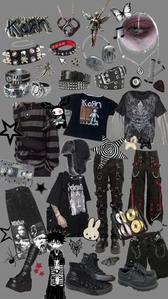 Grunge Goth Outfits, Stile Punk Rock, Juuzou Tokyo Ghoul, Goth Outfit Inspo, Masc Outfits, Goth Outfit, Alt Outfits