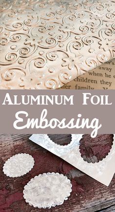 an image of aluminum foil embossing with text overlay that says aluminum foil embossing