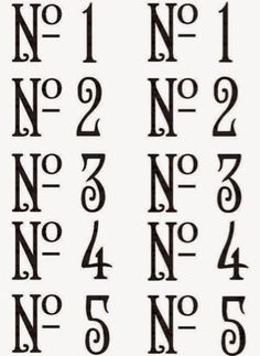 an old english alphabet with numbers and numerals in black on a white background