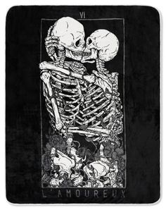 a black and white photo of a skeleton tarot card