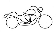 a black and white drawing of a motor bike on a white background, with lines running through it