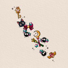 an image of some cartoon cats flying in the sky