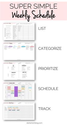 the super simple weekly schedule is shown with text overlays that reads,'super simple