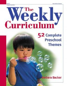 the weekly curriculum book with an image of a young boy blowing bubbles in front of him