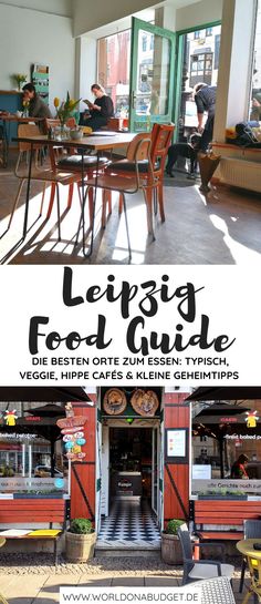 Oben ist das hippe Interieur des Café Kater. Darunter der Eingang von dem Kumpir Restaurant Don Kichotte. In der Mitte des Pins steht: Leipzig Food Guide - Die besten Orte zum Essen: Typisch, veggie, hippe Cafés & kleine Geheimtipps. Hipster Cafe, Pasta Bar, Vegan Cafe, Food Spot, Halal Recipes, Cute Cafe, Top Restaurants, Cool Cafe, Dream Holiday