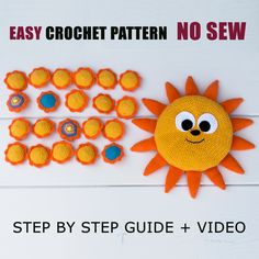 an easy crochet pattern to sew sunflowers and other crafts for kids