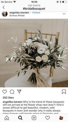 an instagram page with flowers on it