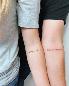 Harry Potter Couple Tattoos, Tiny Harry Potter Tattoos, Couple Tats, Harry Potter Couples, Best Couple Tattoos, Hp Tattoo, Typography Tattoo, Bestie Tattoo, Potter Tattoo