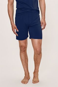 This soft casual short is perfect for lounging around on hot days or keeping cool under the covers. Different from our classic drawstring pants, these shorts have a covered elastic waistband. Made in Canada. 93% Viscose from Bamboo / 7% Spandex. S (28-30), M (32-34), L (36-38), XL (40-42). Machine washable and dryer friendly. Mens Lounge, Blue Space, Lounge Shorts, Hot Days, Drawstring Pants, Dark Navy, Electric Blue, Casual Shorts, Online Store