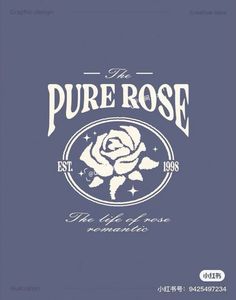 the pure rose logo on a blue background