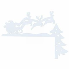 a paper cutout of santa riding a sleigh with reindeers on it