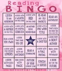 a pink poster with the words reading bingo and an image of a star on it