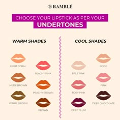 Lipstick Shade For Neutral Undertone, Lipstick Shade For Warm Undertone, Lip Shades For Warm Undertones, Lip Colors For Cool Undertones, Neutral Skin Tone Lipstick Shades, Cool Undertone Lipstick Shades, Cool Undertone Lipstick, Cool Undertones Lipstick Shades, Lip Color For Neutral Skin Tone