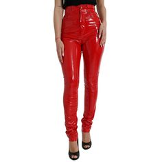 Step Into Luxury With These Gorgeous High-Waist Skinny Pants From Dolce Gabbana. Tailored To Perfection, These Vibrant Red Trousers Are A Stunning Blend Of Comfort And High Fashion. Designed To Flatter And Crafted With The Finest Materials, They Feature A Slim Silhouette That Elongates Your Legs, Topped With A Classic Zipper Closure For A Seamless Fit. Logo Details Add A Touch Of Brand Prestige, Making These Pants A Must-Have For Any Style-Conscious Wardrobe. Perfect For Adding A Pop Of Color To Luxury High Waist Pants, Luxury Red Fitted Bottoms, Luxury Fitted Red Bottoms, Luxury Fitted Bottoms For Party, Luxury Full-length Bottoms For Party, Luxury Full-length Party Bottoms, Designer Fitted Trousers, Luxury Fitted Full Length Bottoms, Red Fitted Trousers