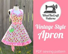 the vintage style apron sewing pattern