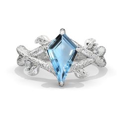 clio-https://clio.giliarto.com/ring/1/925 Kite Engagement Ring, Nature Engagement Ring, White Gold Engagement Ring, Aquamarine Rings, White Gold Engagement, White Gold Engagement Rings, Gold Engagement Ring, Ring Sizer, 14k White Gold Ring