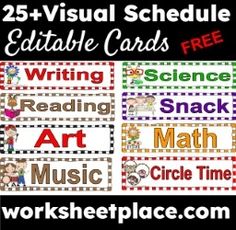 the 25 + visual schedule is available for students to practice their art and writing skills