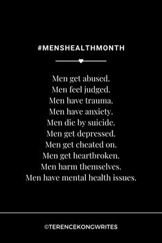 Men Struggle Quotes, Therapy Thoughts, Men's Health Month, Instagram Minimalist