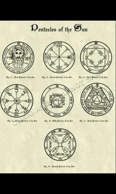 an old book with different types of symbols and numbers on the pages, including four circles