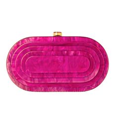 Add a touch of vintage-inspired flair to your outfit with this bold fuschia Art Deco Acrylic Clutch Handbag. This beautiful pearlized resin bag can be worn as a clutch or crossbody, and features a hinged closure for easy access. At just 1.28 lbs and measuring 8.25 x 4.5, it's the perfect size for all your essentials. It also has an internal chain that can flip out to make it double as a shoulder bag or crossbody. Fuschia Clutch, Resin Clutch, Resin Bag, Clutch Pink, Acrylic Clutch, Pink Accessories, Bag Bag, Clutch Handbag, Pink Bag