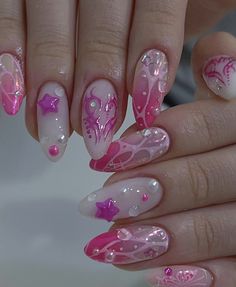 Pretty Gel Nails, Really Cute Nails, Soft Nails, Kawaii Nails, Fire Nails, Dream Nails, Funky Nails, Pretty Acrylic Nails, Dope Nails