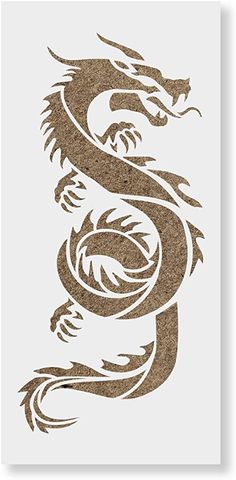 a brown and white drawing of a dragon