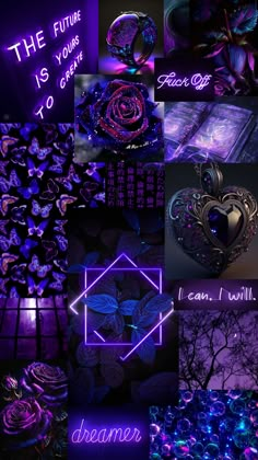 purple and blue images with the words dream written on them