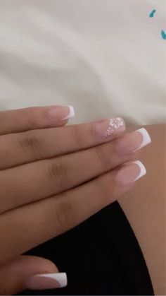 French tips & hibiscus flower Cute French Tip Nails Square, Flower French Tips Nails, French Nails Hibiscus, 2000s Hibiscus Nails, French Tips Hibiscus, French Tip Hibiscus Flower Nails, Nail Inspo Short French Tip, French Nails Flower Design, White French Tip With Hibiscus Flower